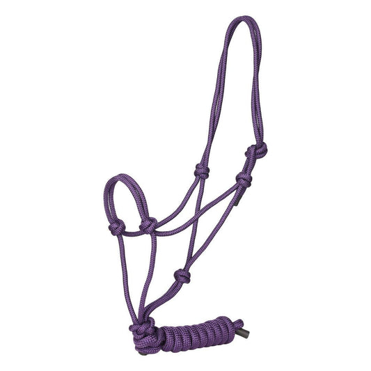 TuffRider Rugged Rope Halter with matching 6 foot lead: Violet / Horse