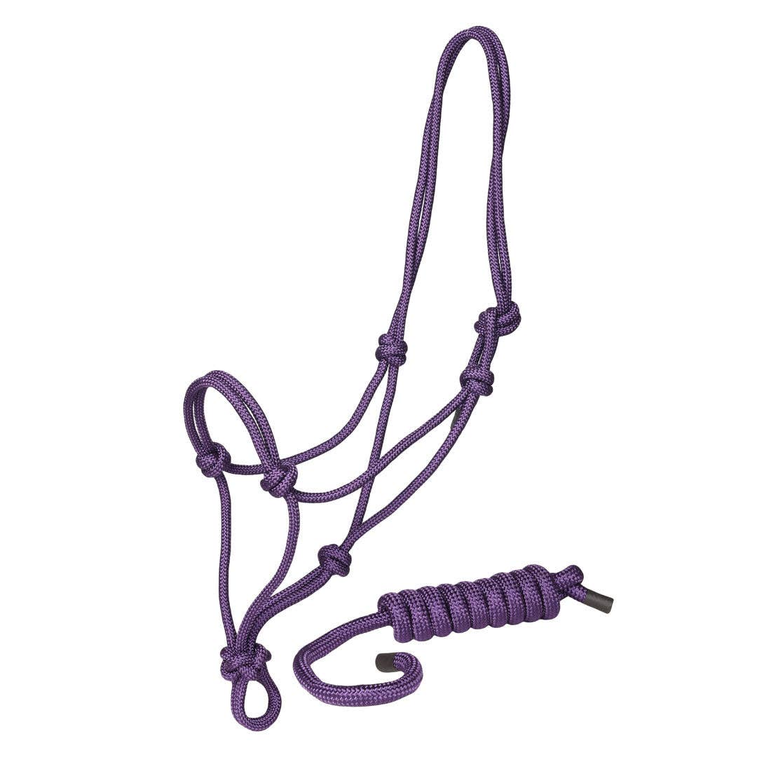 TuffRider Rugged Rope Halter with matching 6 foot lead: Blue / Horse