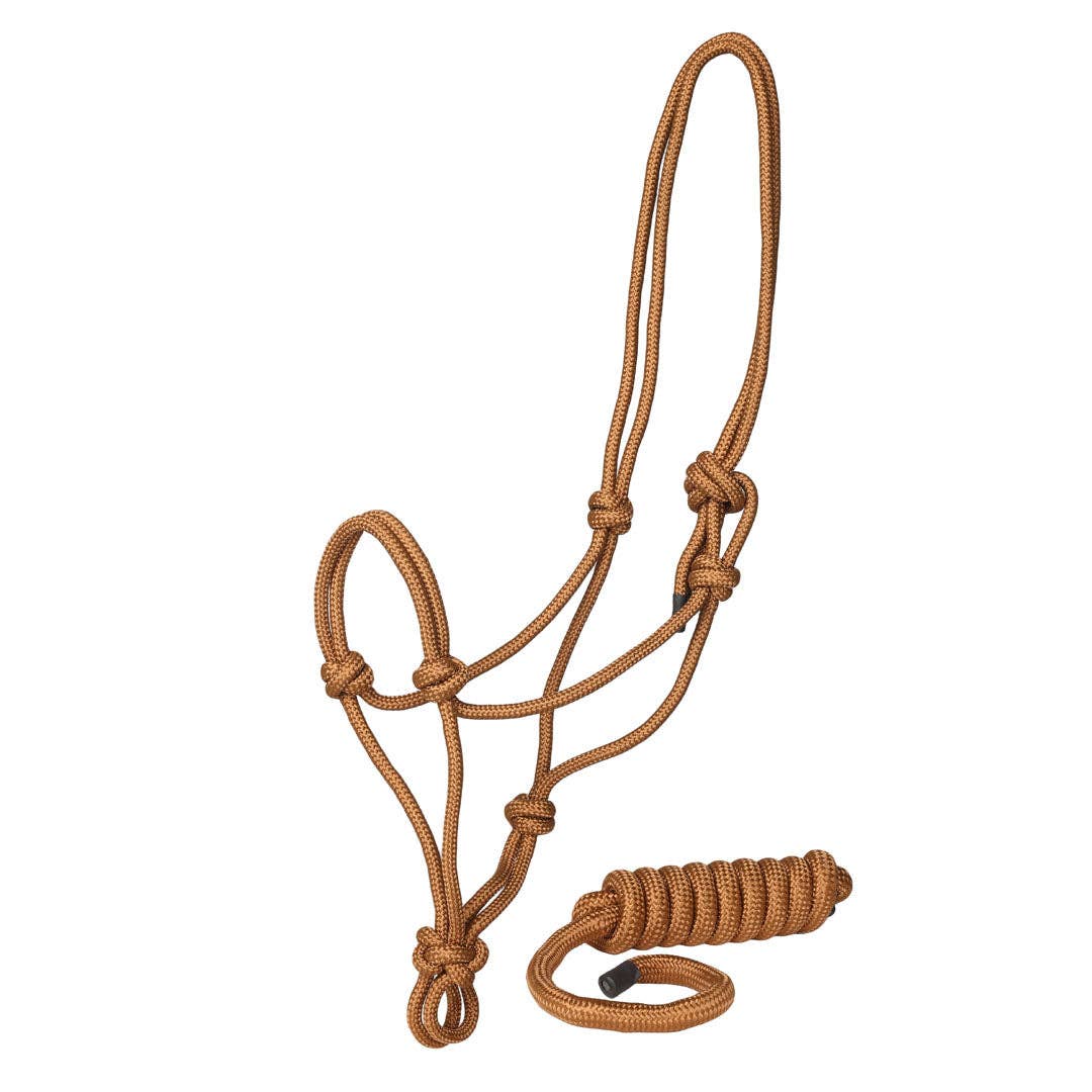 TuffRider Rugged Rope Halter with matching 6 foot lead: Red / Horse